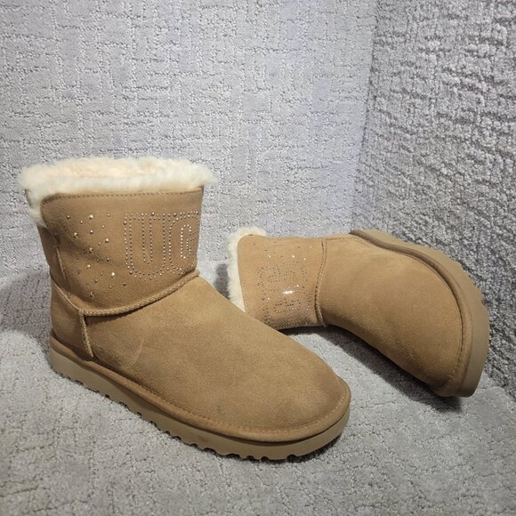 UGG Classic Gem Mini Women's Size 8 US Chestnut Suede Winter Boots 1125911 - Picture 11 of 12
